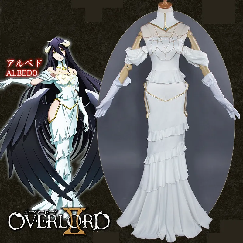 

2019 Hot Anime Overlord Cosplay Princess Albedo Costumes Halloween Stage Fashion Gamer Costume Albedo Sexy Queen Dress Halloween