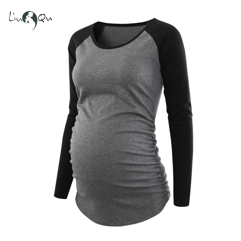 Комплект из 3 предметов; женские топы для беременных с принтом; Одежда для беременных с длинными рукавами; блузки; Футболка для беременных; женская футболка
