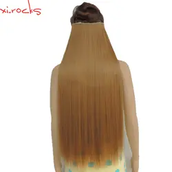 5 шт./лот Xi. rocks Синтетический зажим для наращивания волос прямой 28 дюймов Длина волос 5 заколки для волос матовое волокно Абрикосовый Цвет 27J
