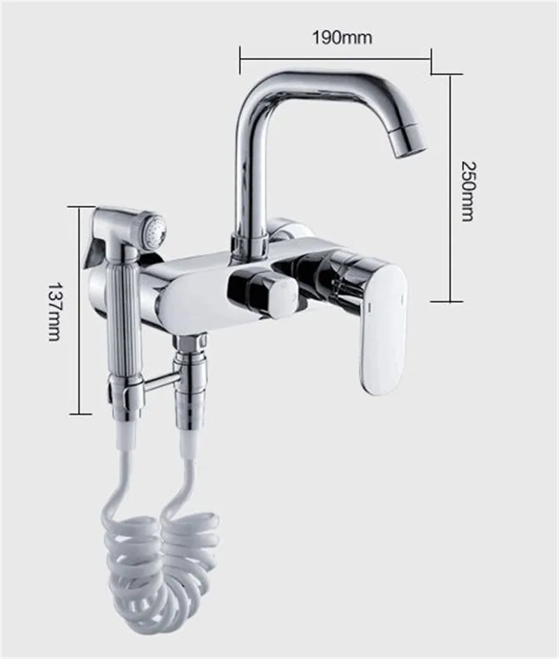 Смеситель для кухни латунный кран и смеситель для кухонной раковины горячий и холодный настенный кран для стиральной машины с распылителем хромированный кран для биде