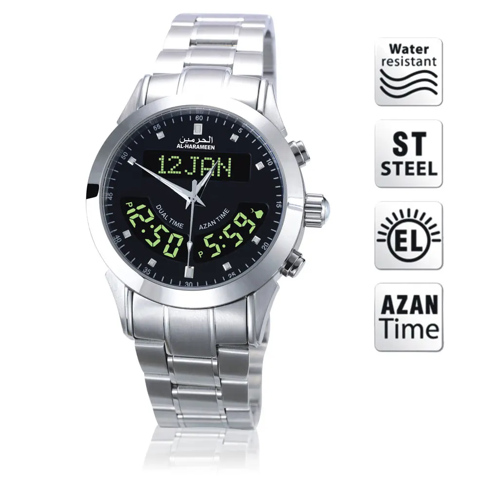 Muslim Wristwatch Islamic Azan Watch Stainless