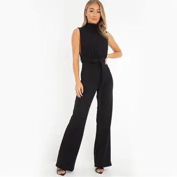 

2019 Fashion Women's Summer Solid Color Jumpsuit Commuter Sexy Jumpsuit Fashion Casual Mulheres Sem Mangas Romper Y