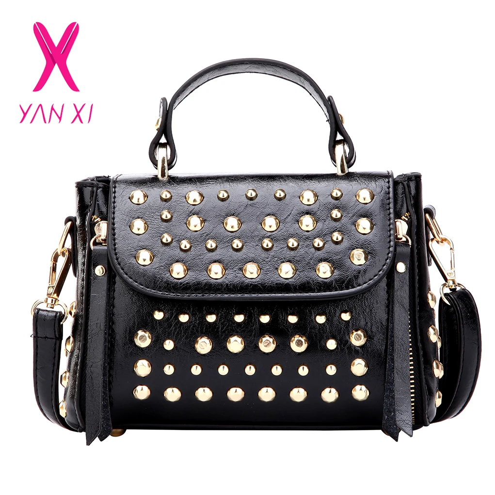 

Crossbody Bags for Women 2019 Small Brand Luxury Handbag Design Tassel Women Messenger Bags with Diamond Black Rivet Sac A Main