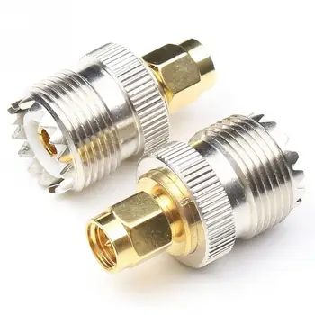 

2Pcs UHF Female to SMA Male PL-259 SO-239 RF Coax Adapter Connector pl259 Converter #05
