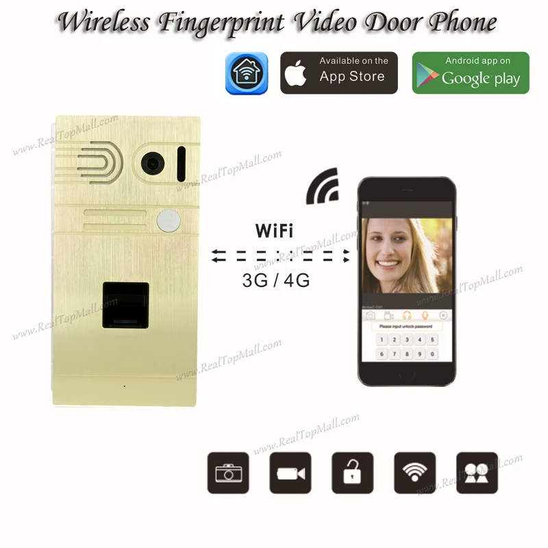 Wireless Wifi Remote Control IP Video font b Door b font Phones Wireless Fingerprint Intercom System
