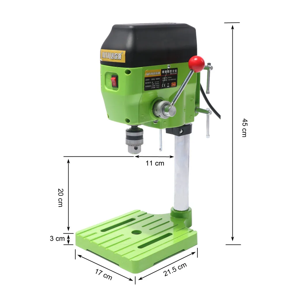 Мини сверлильный станок AMYAMY рабочий с европейской вилкой 580 Вт 220 В 5169A|drill press|small