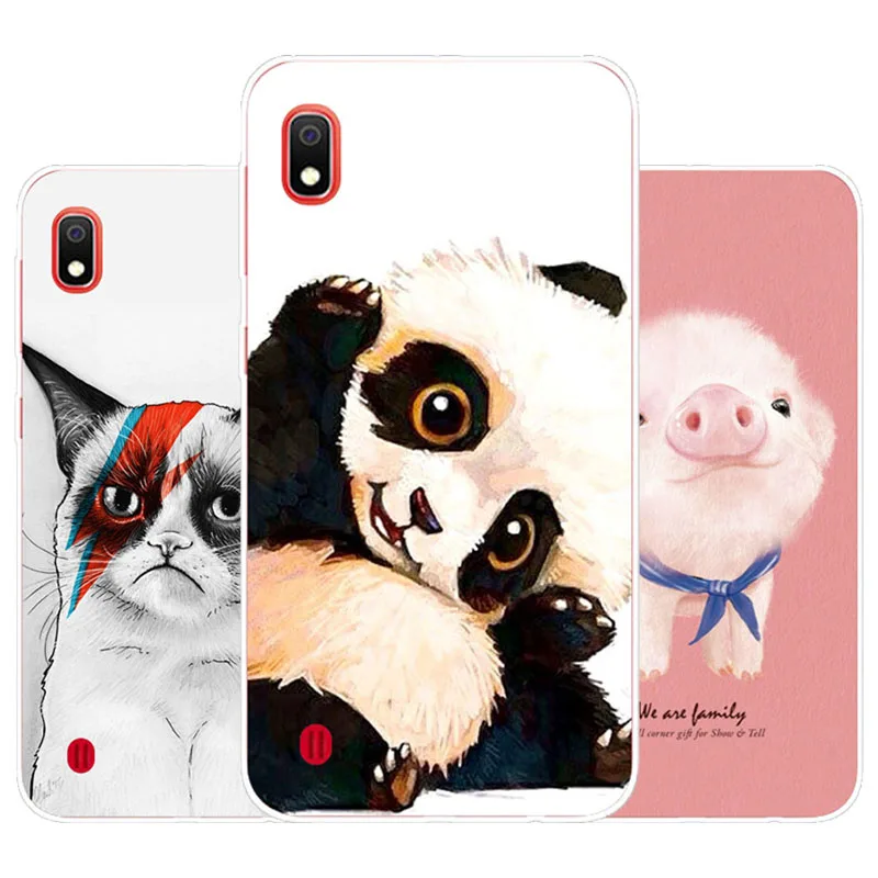 For Samsung galaxy A10 Case Silicon panda cartoon Painting Soft TPU Back Cover for galaxyA10 protect Phone cases |