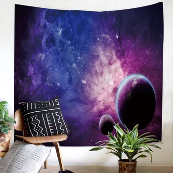 

Planet universe Tapestry blue purple Wall hanging decoration Home bedroom planet pattern best selling design Tapestry