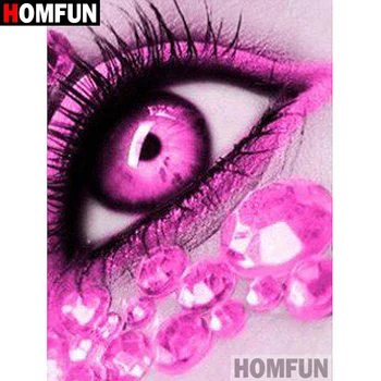 

HOMFUN Full Square/Round Drill 5D DIY Diamond Painting "Eye Diamond" Embroidery Cross Stitch 5D Home Decor Gift A07527