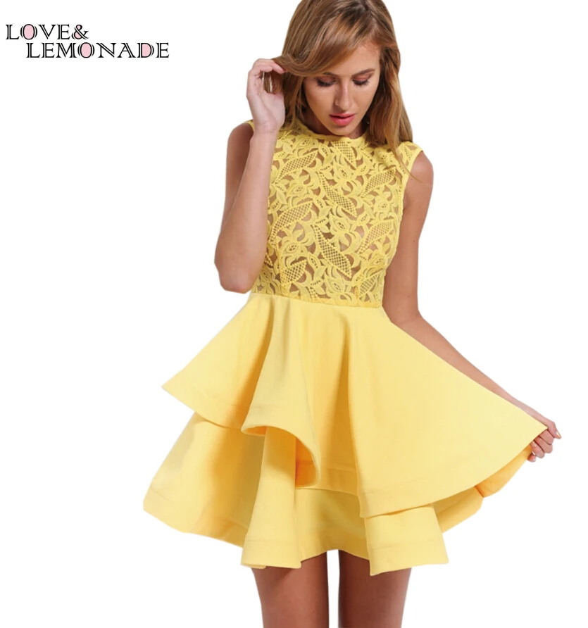 Желтые кружевные вечерние платья Love & Lemonade TB 8192|party dresses|tb dressdress dress |