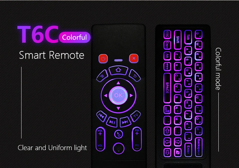 [AVATTO] T6 IR Learning, 7 цветов, сенсорная панель с подсветкой, воздушная мышь с 2,4G, беспроводная мини-клавиатура для Smart tv, Android Box, мини-ПК