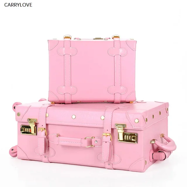 pink vintage suitcase
