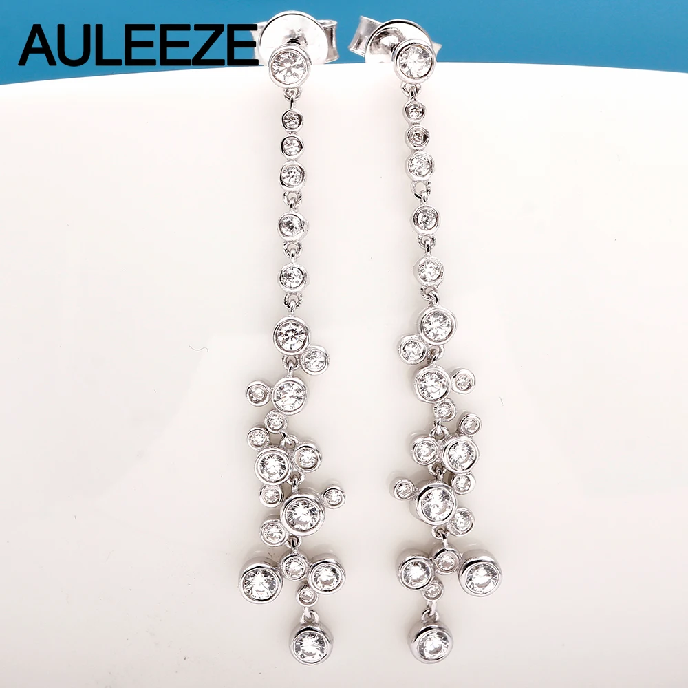 Женские серьги подвески из белого золота с бриллиантами|drop earrings|earrings forearrings for women