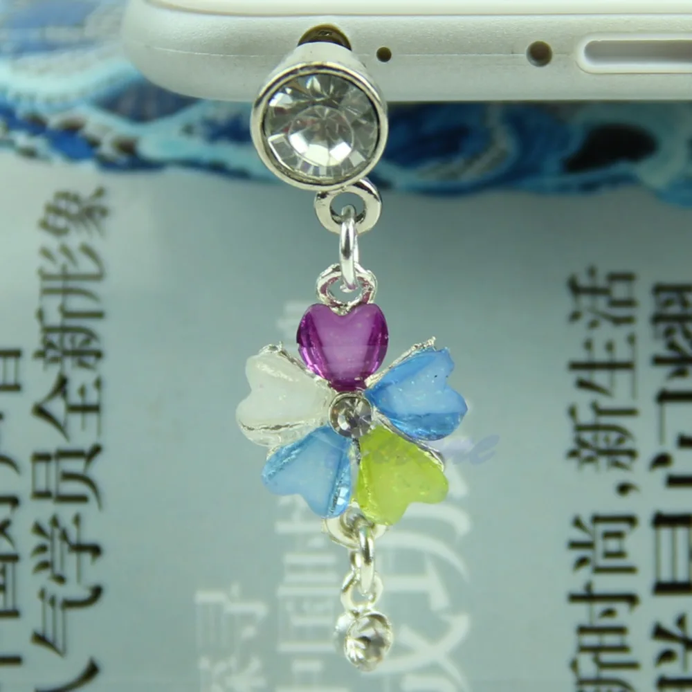 

3.5mm Crystal Flower Earphone Anti Dust Plug Cap Stopper For iPhone HTC Samsung