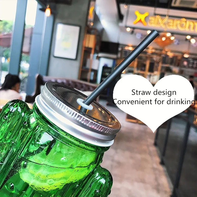 Ruida Creative Small Fresh Cactus Shape Straw Glass Cup High Temperature Resistant Fruit Teacup Summer Transparent Glass Cup Ruida Creative Small Fresh Cactus Shape Straw Glass Cup High Temperature Resistant Fruit Teacup Summer Transparent Glass Cup