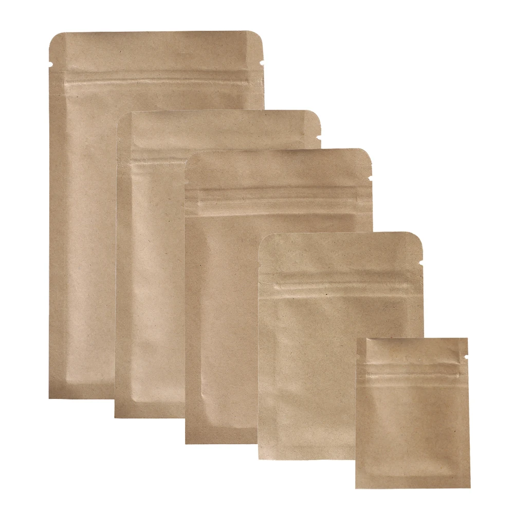 Mini Zipper Seal Kraft Mylar Bags for Food Storage