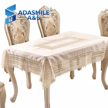 

Adasmile Rural Style Lace Embroidered Floral Elegant Table Cloth Tablecloths Table Cover Overlays For Banqute Wedding Party