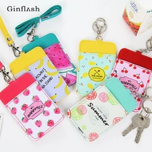 Офисные искусственная кожа Симпатичные Фрукты цветные держатель для карт офиса канцелярские карты подставка держатель для карт с линии OFF023