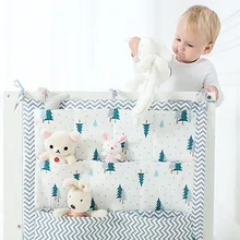 Подвесная сумка для хранения детской кроватки с 3 слоями мультфильмов, органайзер для кроватки, сумки из хлопка, карман для подгузников для новорожденных, Комплект постельного белья