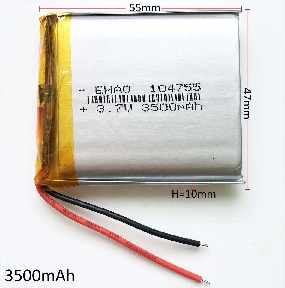 Литий-полимерная аккумуляторная батарея 3 7 в 3500 мАч 104755 для GPS PSP Power bank планшета ПК