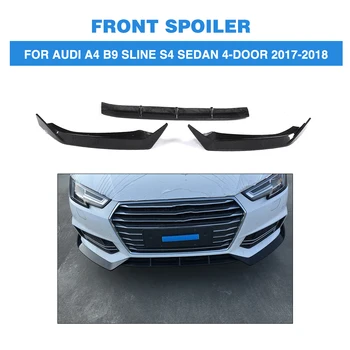 

Front Bumper Lip Spoiler Splitters For Audi A4 B9 SLINE S4 Sedan 4 Door 2017 2018 Carbon Fiber / FRP black Unpainted