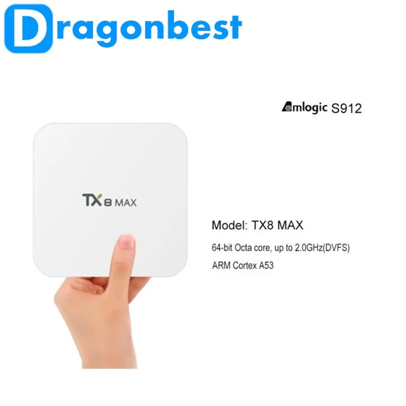 

TX8 Max Amlogic S912 Android6.0 3G/16G Bluetooth BT4.1 Android TV BOX Amlogic S912 Octa core ARM Cortex-A53 CPU up to 2GHz