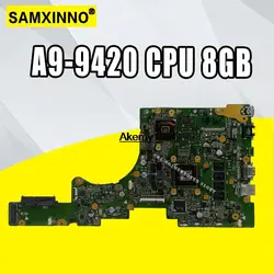 Материнская плата ноутбука E402BP для ASUS E402BP E402B материнская плата для ноутбука тест ОК A9-9420 процессор 8 Гб ram