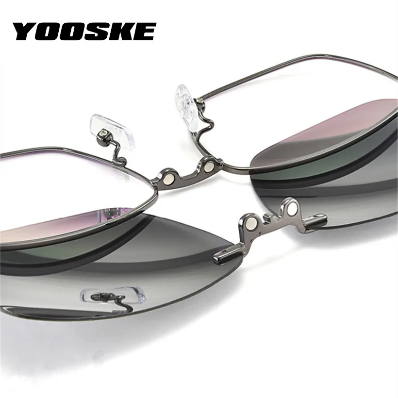 Tanie YOOSKE spolaryzowane okulary mężczyźni kobiety magnetyzm klip na okulary optyczne okulary korekcyjne ramy metalowe okulary