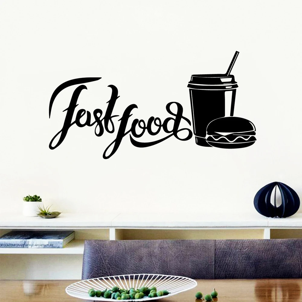 Hot Sale fast food Vinyl Wallpaper Roll Furniture Decorative Removable Wall Sticker Wall Decoration Murals