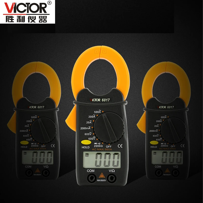Портативный VICTOR VC6017 LCD 3 1/2 Цифровой мультиметр зажим цифровой амперметр 0.01A 500A|meter