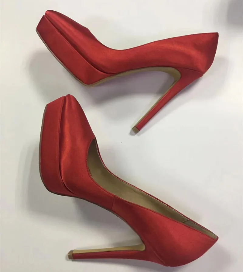 Новое поступление; женские туфли-лодочки на платформе и высоком каблуке; шикарные модельные туфли из органической кожи; модная женская обувь для вечеринок; EU35-41 размеры; BY655 - Цвет: Красный