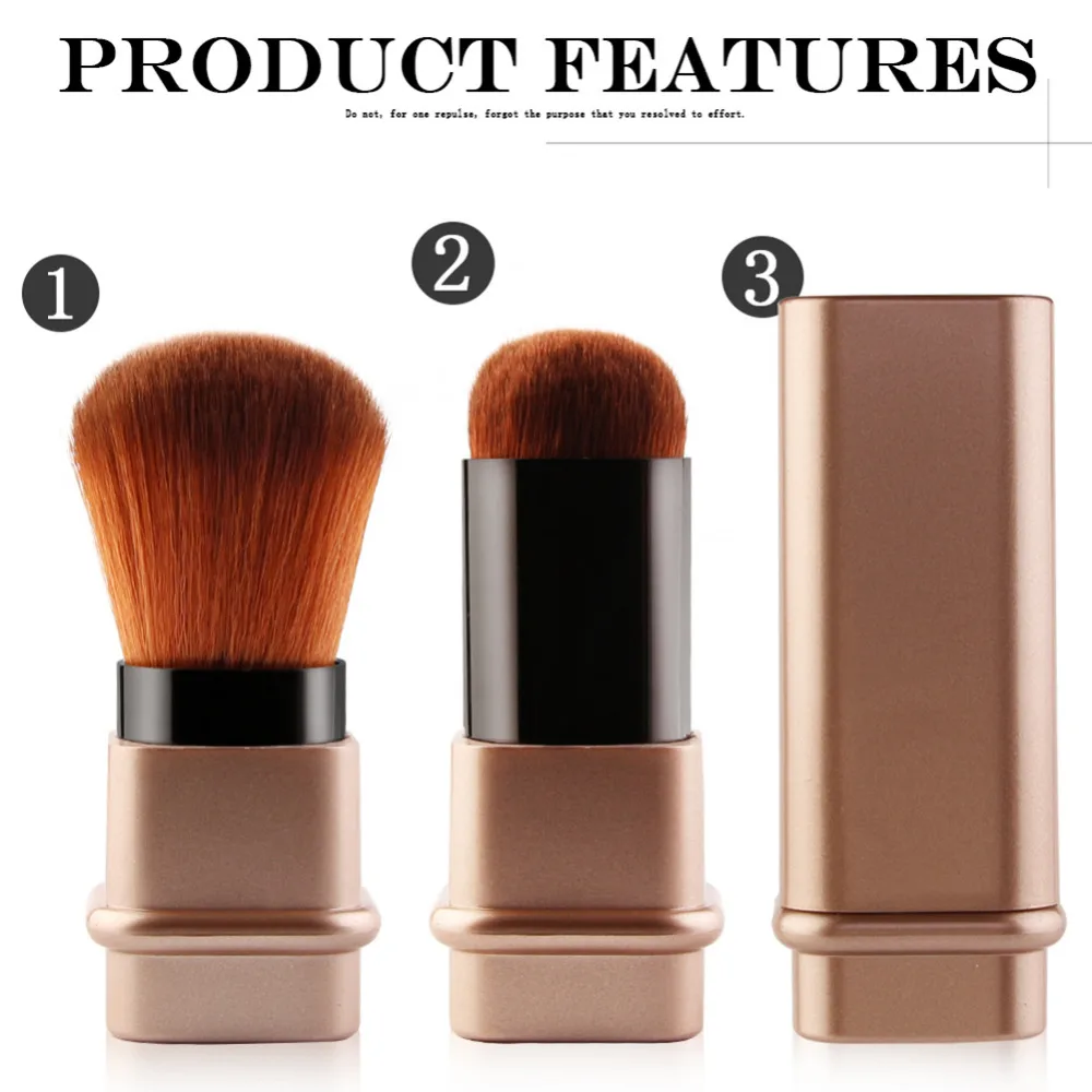 Protable 1Pcs Retractable Brush Small Telescopic Brush Cosmetic Face Blusher Adjustable Powder Foundation Blush Brush for Travel