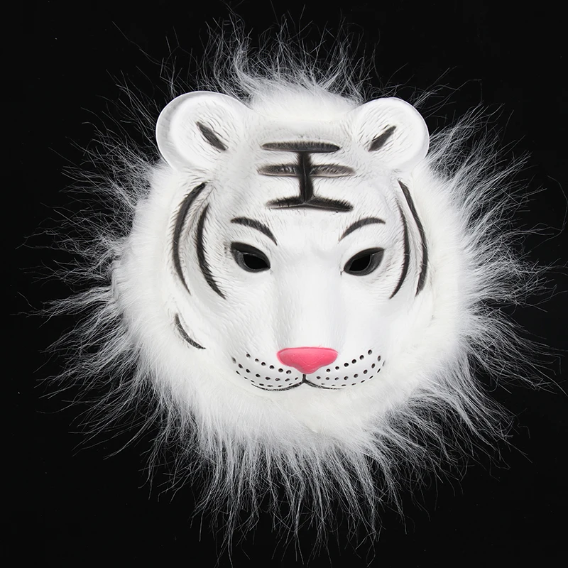 Косплей костюм на Хэллоуин Реалистичная меховая грива латексная маска жуткое животное тигр/лев/обезьяна/Волк партер анфас