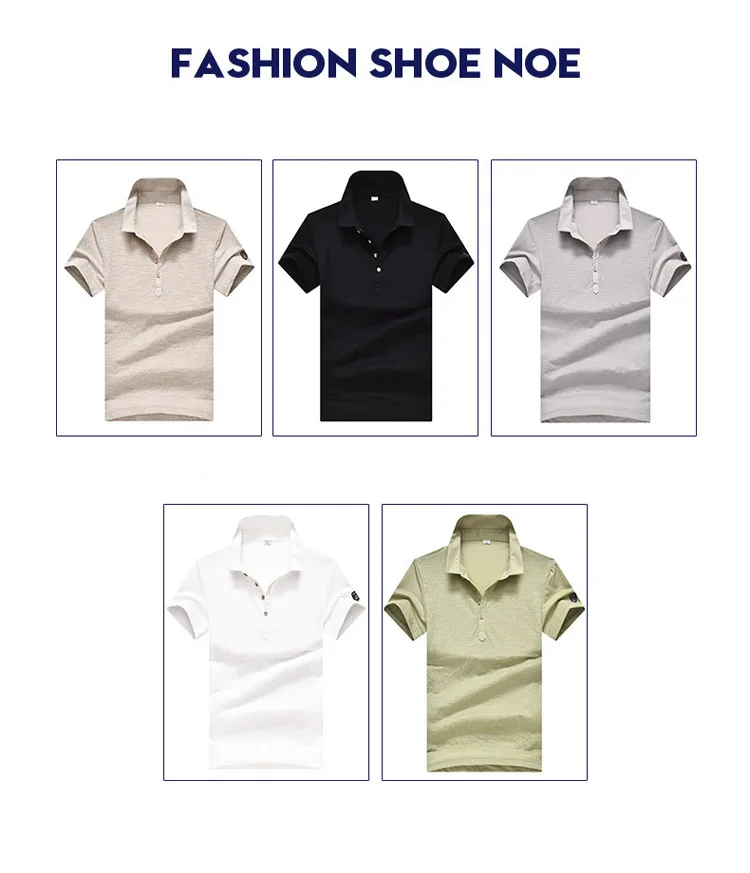 Jbersee бренд Для мужчин одежда новый летний Для мужчин рубашки поло Бизнес Повседневное одноцветное Для мужчин футболки-поло короткий рукав