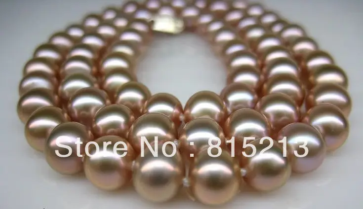 

ddh001542 HUGE AAA 35"10-11MM NATURAL SOUTH SEA GENUINE GOLD PINK PEARL NECKLACE GOOD LUST