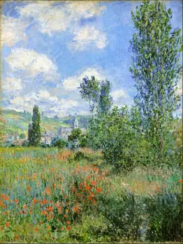 

High quality Oil painting Canvas Reproductions Lane in the Poppy Fields, Ile Saint-Martin (1880) By Claude Monet hand painted