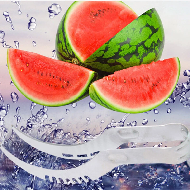 

Stainless Steel Watermelon Slicer Fruit Knife Cutter And Ice Cream Ball Melon Scoop Double Size Spoon Set Kitchen Tools