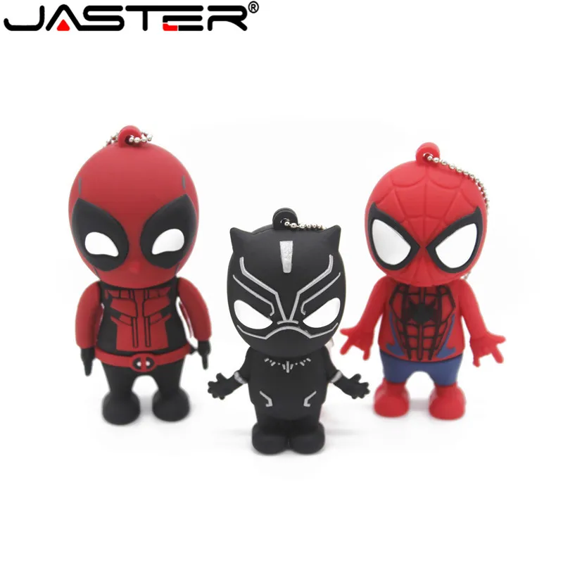 

JASTER Marvel Comics Black Panther Spiderman Deadpool USB 2.0 Pen Drive minions Memory stick pendrive 4GB 8GB 16GB 32GB gift