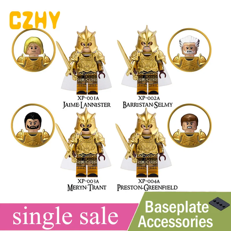 

Legoe Game of Thrones Gold-plated Eddard Stark Lannister Aberdeen Ice and Fire Gold plating Limited edition blocks Minifigured