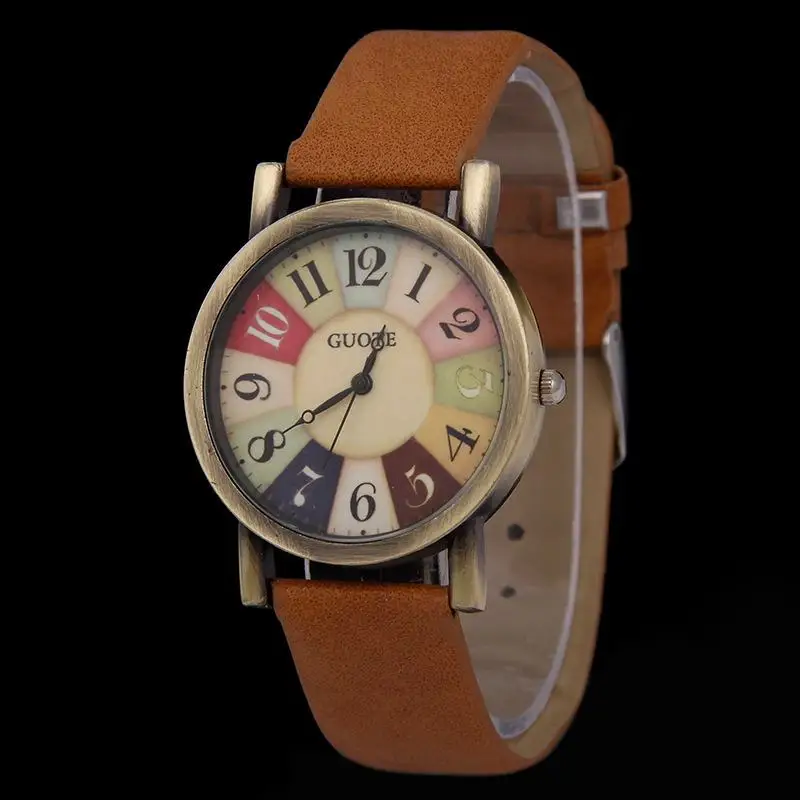 

Mdnen Fashion Creative Women Watch 2019 Color Lattice Stitching Quartz Vintage Wrist Watches Ladies Students Girls Watches Gift