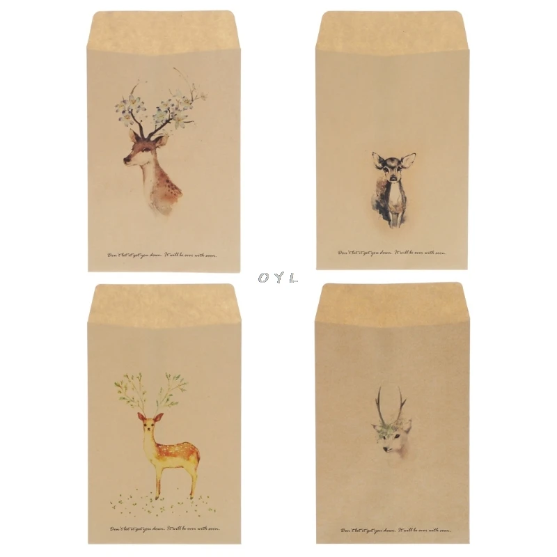 

12Pcs Vintage Deer Mini Paper Envelope European Style Card Scrapbooking Gift New