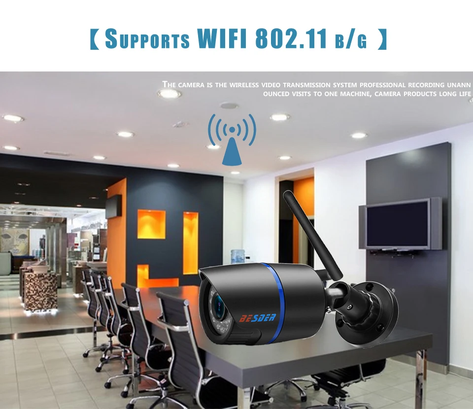 Besder Yoosee Wifi Ip CCTV камера 720P 960P 1080P Onvif P2P Черная пуля Безопасности уличная Ip камера беспроводная поддержка SD карта