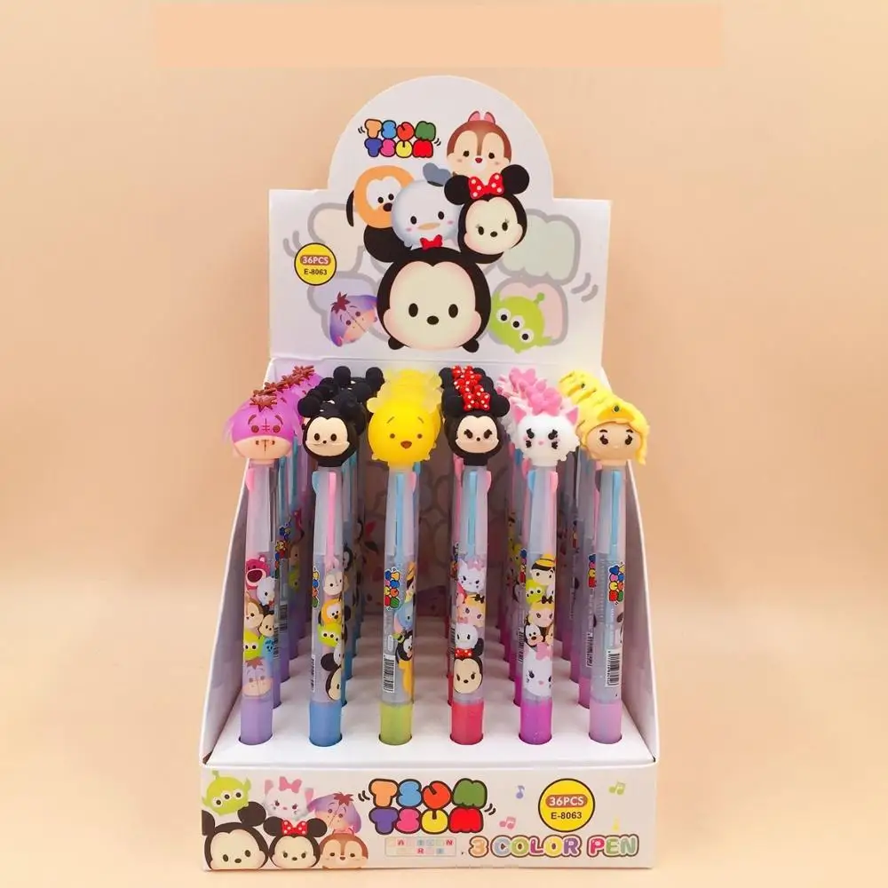 

1 lot=36pcs 3 colors muticolor ballpoint pen Princess mouse cute cartoon girls love gift prize student stationery