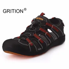 GRITION Summer Men Outdoor Sandals Hiking Trekking Shoes Sandals Quick Dry Protective Toecap Sport Walking Shoes Large Size