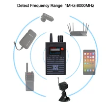ANYSECU анти-gps Высокая точность анти Беспроводная камера детектор G318/RF328 беспроводной детектор сигнала 1 МГц-8000 МГц