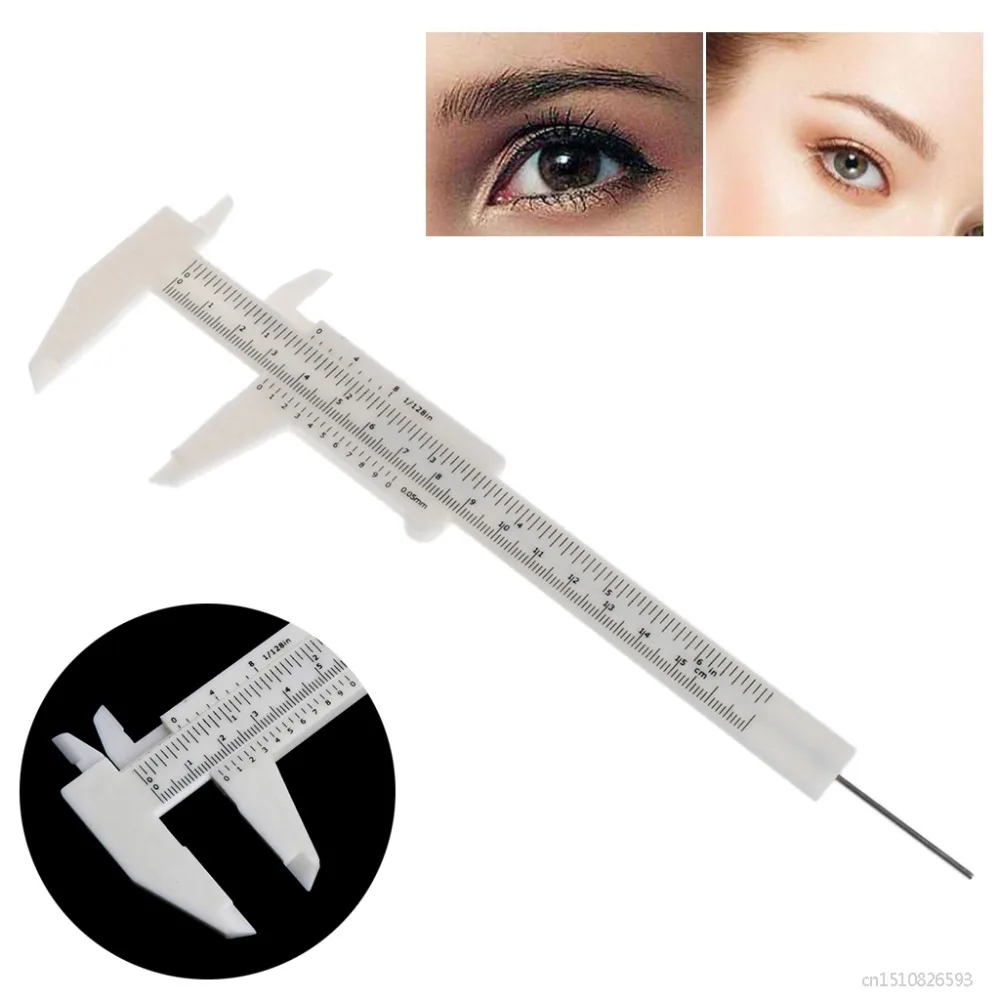 

FSHALL Double Scale Sliding Gauge Eyebrow Ruler Tattoo Permanent Makeup Caliper Tools