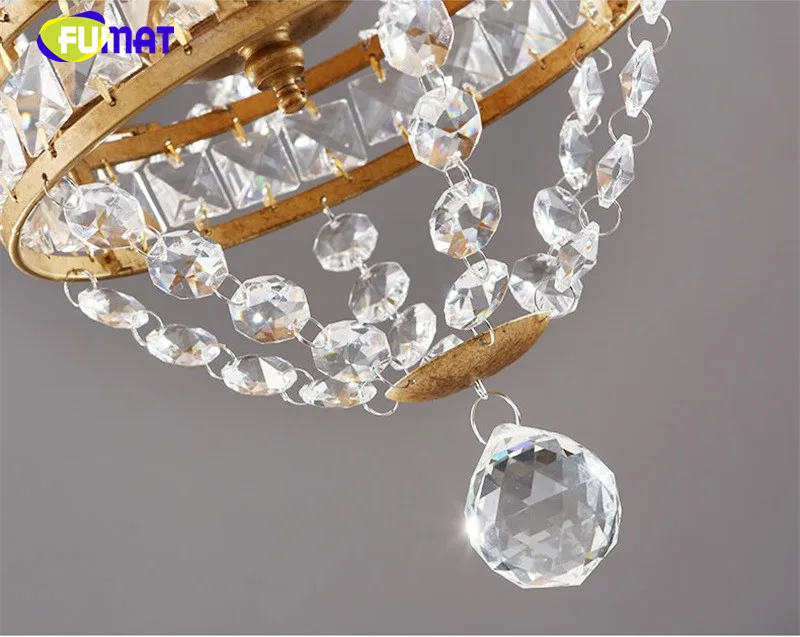 FUMAT Crystal K9 Chandeliers Lamps Lighting American Crown European Style For Living Room Bedroom Kitchen hanging light fixture 2