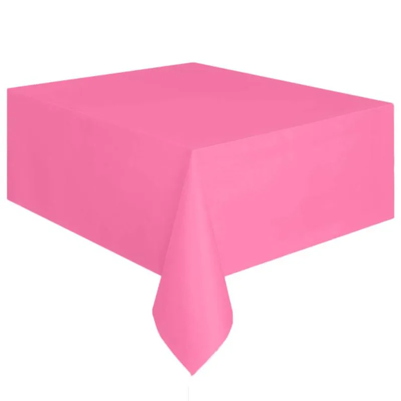 

Rectable PLastic Party Dinner Table Cloth Solid Color Disposable Desk Tablecloth Wipe Clean Covers Large 183cm x 137cm drop ship