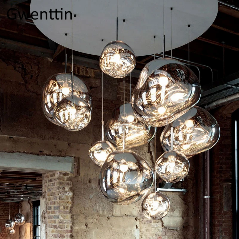Modern Tom Dixon Melt Pendant Lights Led Nordic Lava Glass Hanging Lamp for Living Room Loft Industrial Home Decor Fixtures E27