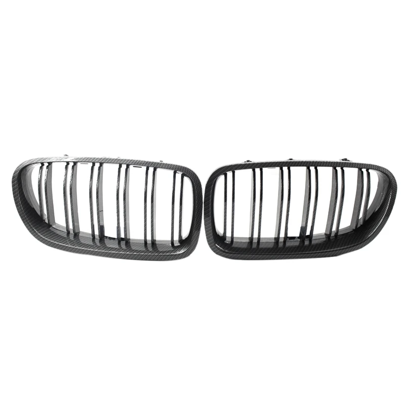 

Front Hood Kidney Grille Bumper Grills F10 Grille,Carbon Fiber Front Replacement Kidney Grill For-Bmw F10 F18 5 Series 2010-20